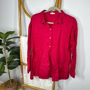 Eileen Fisher Pink Organic Cotton Blouse sz M
